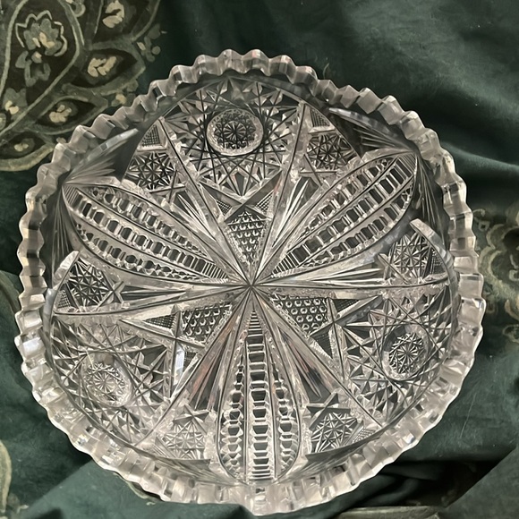 Antique Cut Glass Candy Dish - Picture 9 of 10